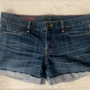 J. Crew Blue Denim Cuffed Shorts size 4